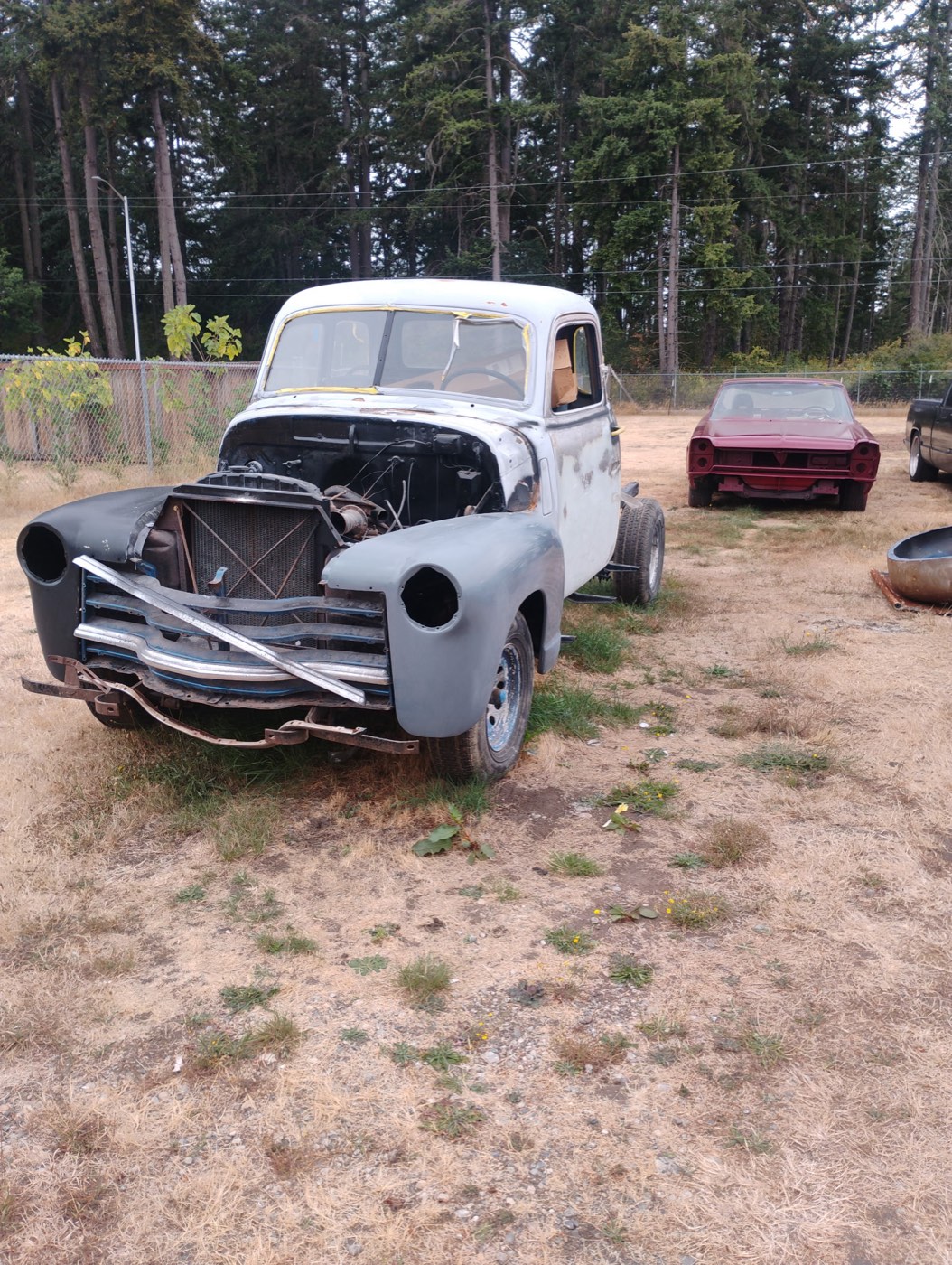 Classic truck undergoing restoration work